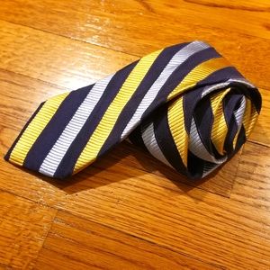 Faconnable Striped Yellow and Blue Silk Tie